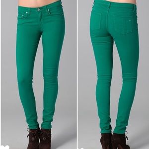 Rag & Bone Kelly Green Skinny Jeans Stretch Size 26